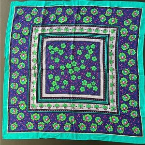 2 colorful floral scarves 30” square